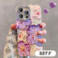 Cute Oil Painting Flowers Phone Case Set for iPhone Series