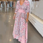 🔥Hot Sale 50% OFF🥰 Women’s Elegant Floral Drawstring Long Dress