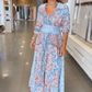 🔥Hot Sale 50% OFF🥰 Women’s Elegant Floral Drawstring Long Dress