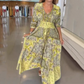 🔥Hot Sale 50% OFF🥰 Women’s Elegant Floral Drawstring Long Dress