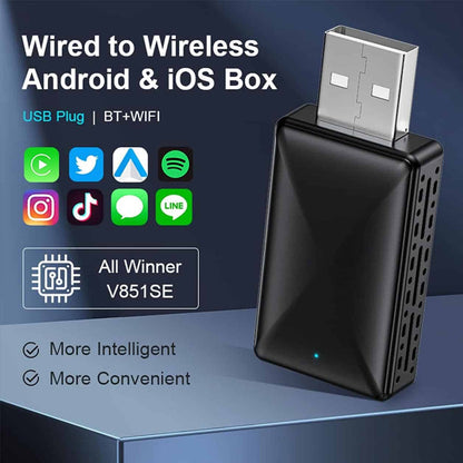 🏆 Boîtier CarPlay Sans Fil avec Port USB⚡👑
