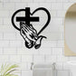 ✝️ Décoration Murale Chrétienne Cœur-Croix - Alliage Métallique Élégant, Symbole de Foi et d'Amour - Installation Facile, Idée Cadeau Significative