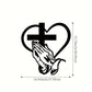 ✝️ Décoration Murale Chrétienne Cœur-Croix - Alliage Métallique Élégant, Symbole de Foi et d'Amour - Installation Facile, Idée Cadeau Significative