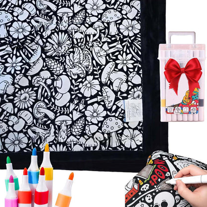 🎄Soldes de Noël : 50% de réduction !!🎁Couverture à Colorier DIY avec Feutres